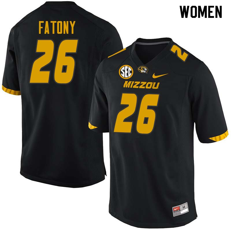 Women #26 Corey Fatony Missouri Tigers College Football Jerseys Sale-Black